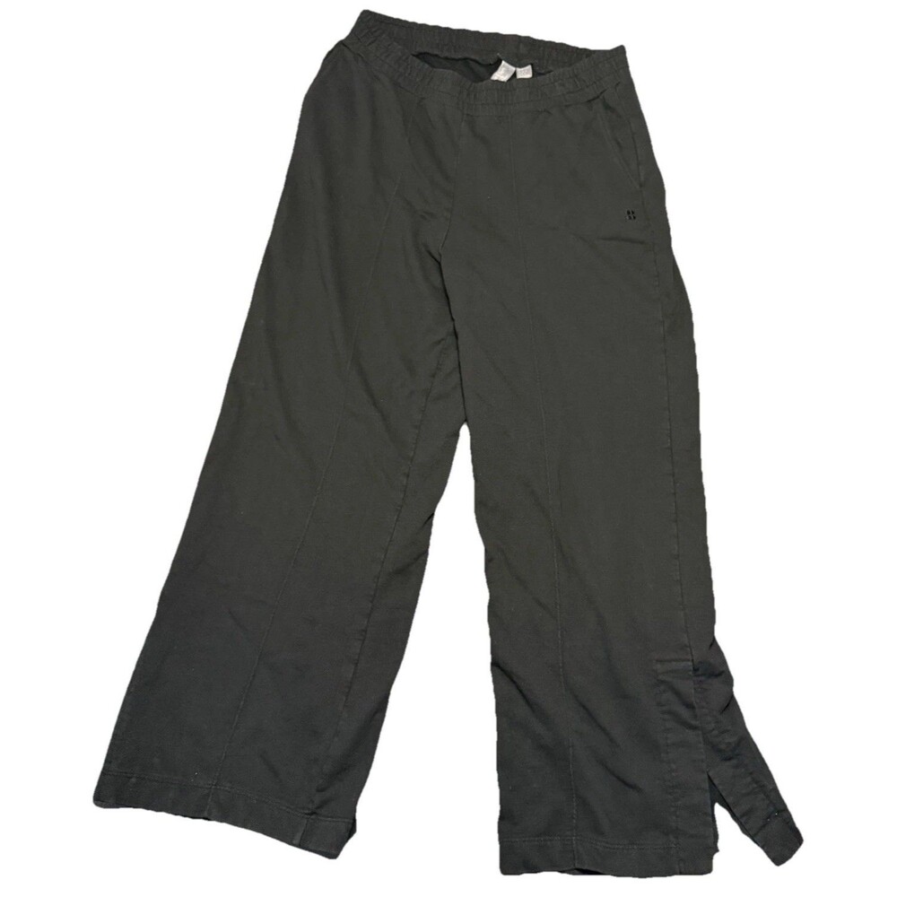 Sweaty Betty Seamed Tricot Pants Black Wide Leg Pull On Athleisure Womens 8-10